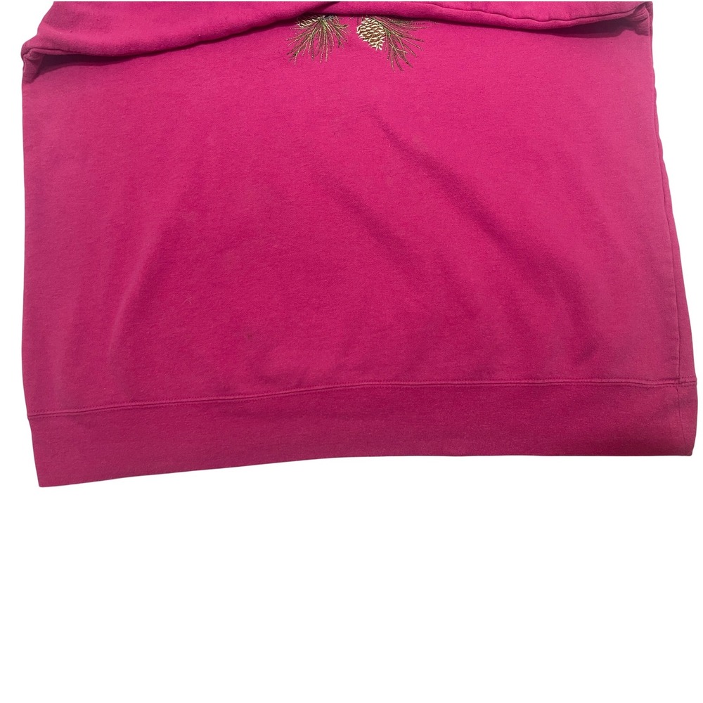 Links Women's Pink XL Oversized Sweatshirt Ugly Christmas Grandma Cottage Cozy - Picture 6 of 9